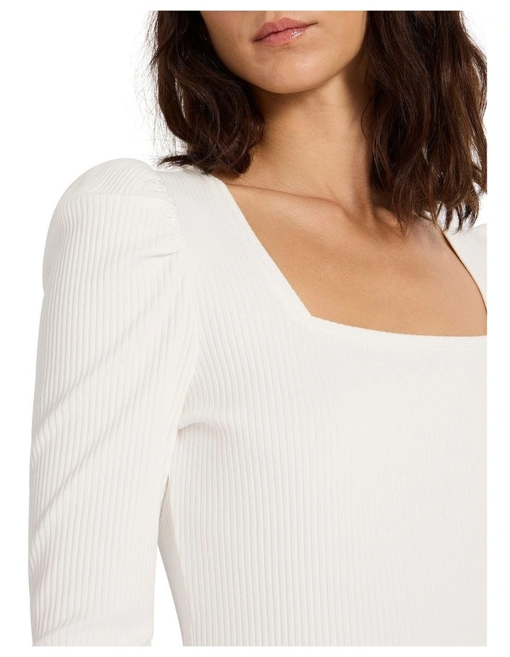 Call On Me Rib Top in Ivory image 2