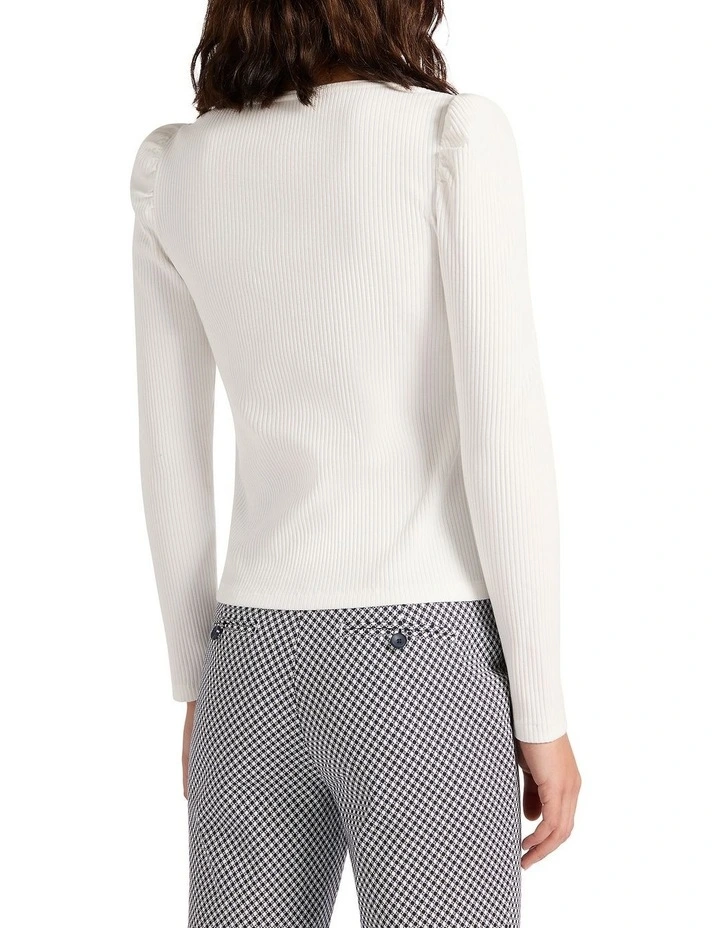 Call On Me Rib Top in Ivory image 4