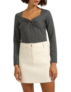 Shake It Off Rib Top in Black