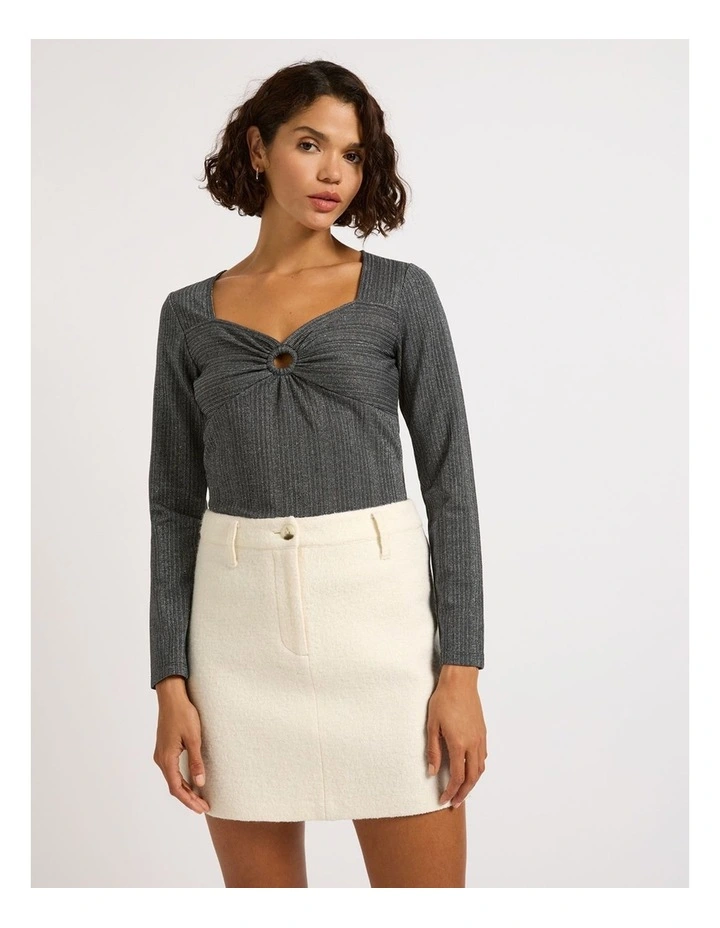 Shake It Off Rib Top in Black image 2