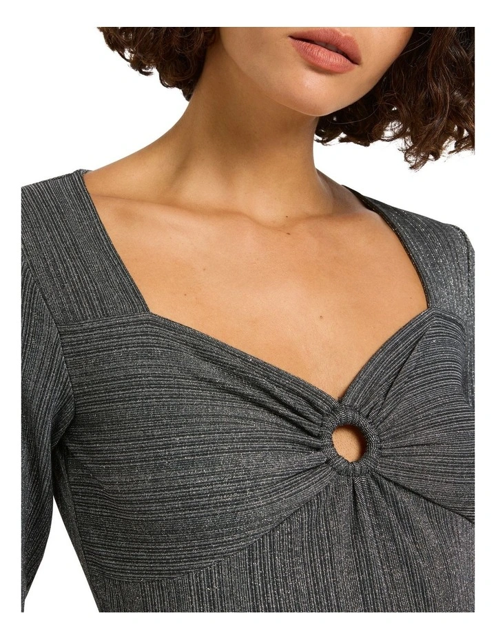 Shake It Off Rib Top in Black image 2