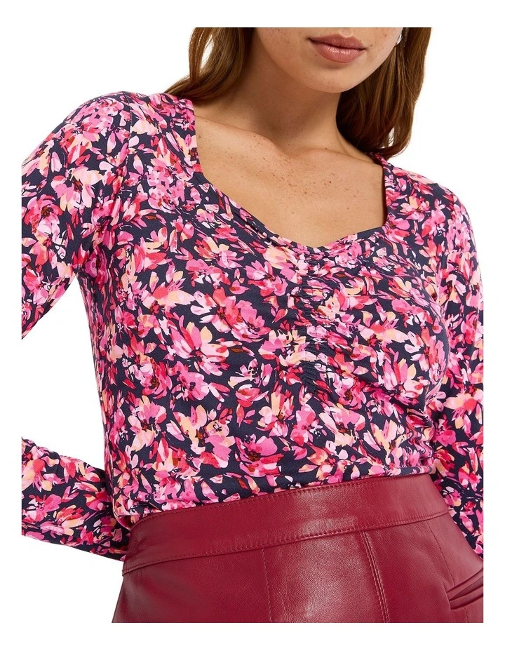 I Pink He Knows Jersey Top in Pink Multi image 2