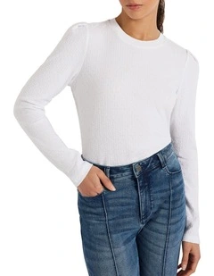 Loures Textured Top in White