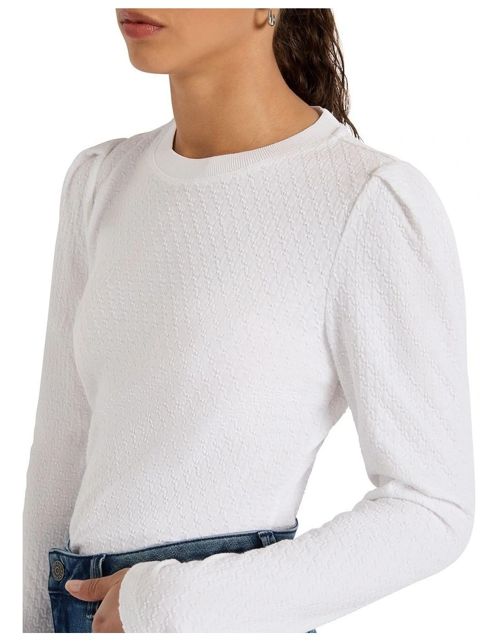 Loures Textured Top in White image 2