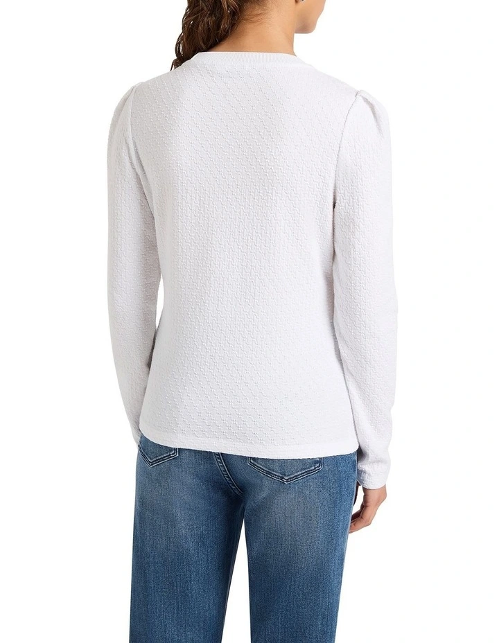 Loures Textured Top in White image 4