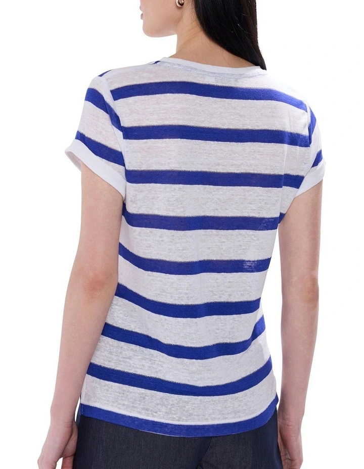 Cecilia Stripe Tee in Blue Stripe image 4
