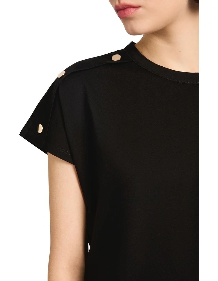 Ferguson Mercerised Cotton Tee in Black image 3