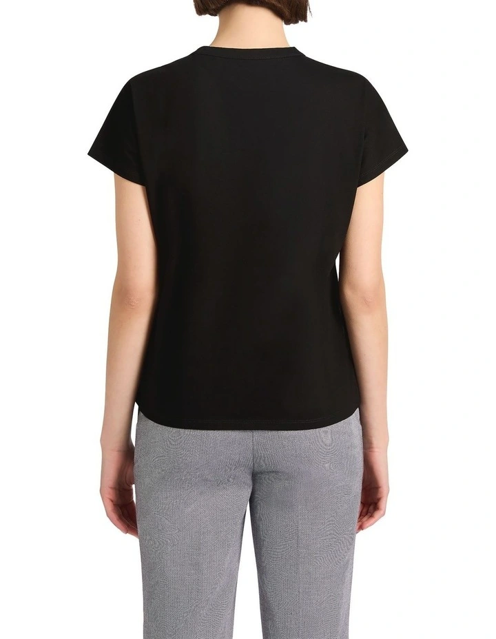 Ferguson Mercerised Cotton Tee in Black image 4