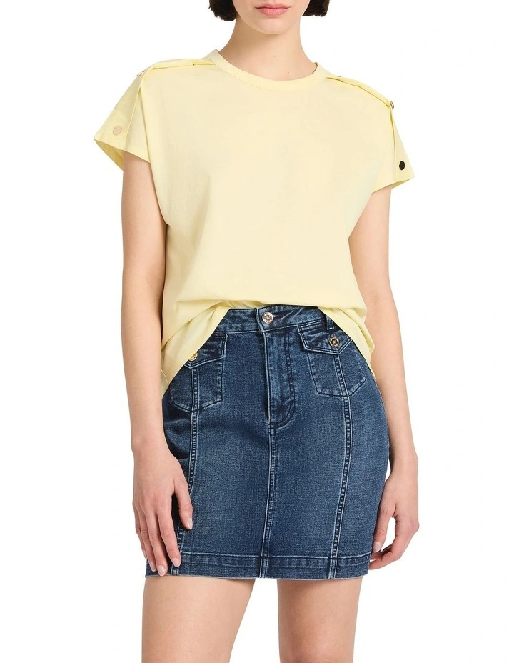 Ferguson Mercerised Cotton Tee in Butter image 1
