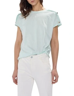Ferguson Mercerised Cotton Tee in Sea Spray