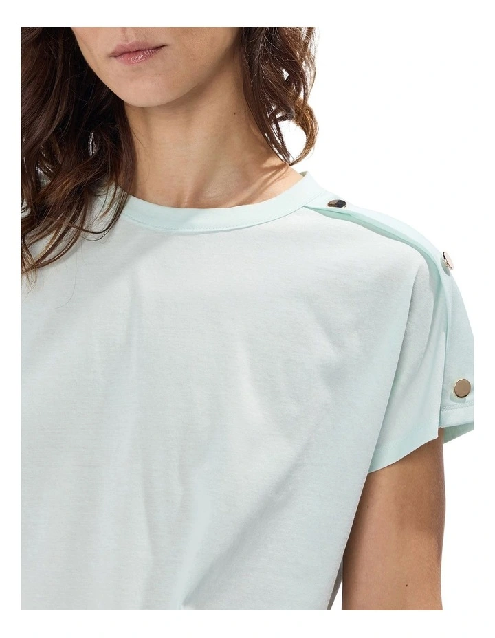 Ferguson Mercerised Cotton Tee in Sea Spray image 3