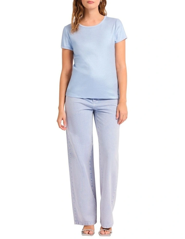 Cassandra Rib Foil Tee in Periwinkle image 1