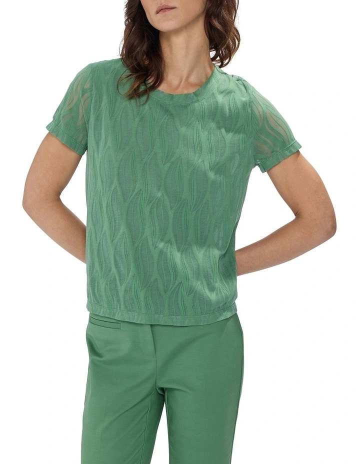 Puzzle Piece Textured Tee in Cactus Green image 1