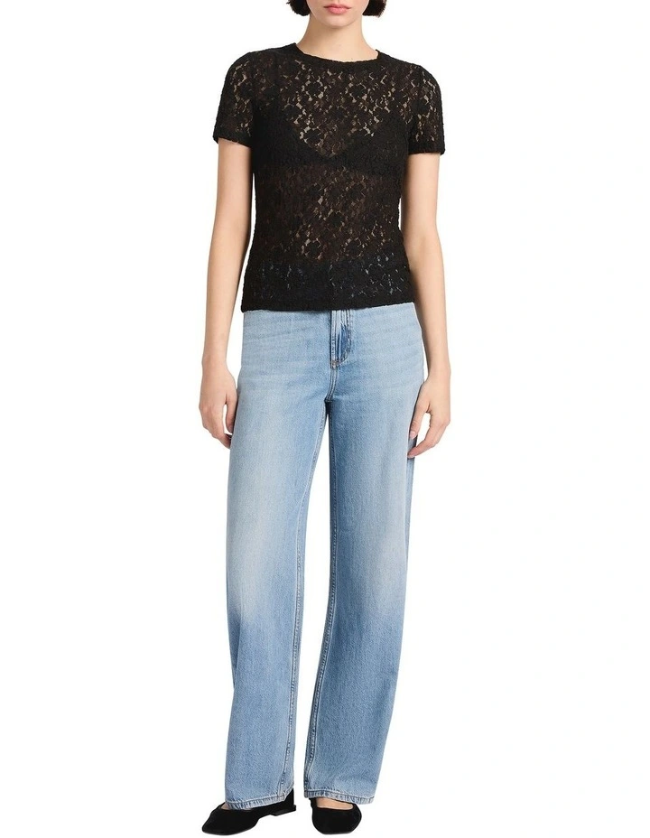 Special Agent Lace Tee in Black image 2