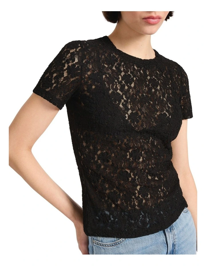 Special Agent Lace Tee in Black image 3