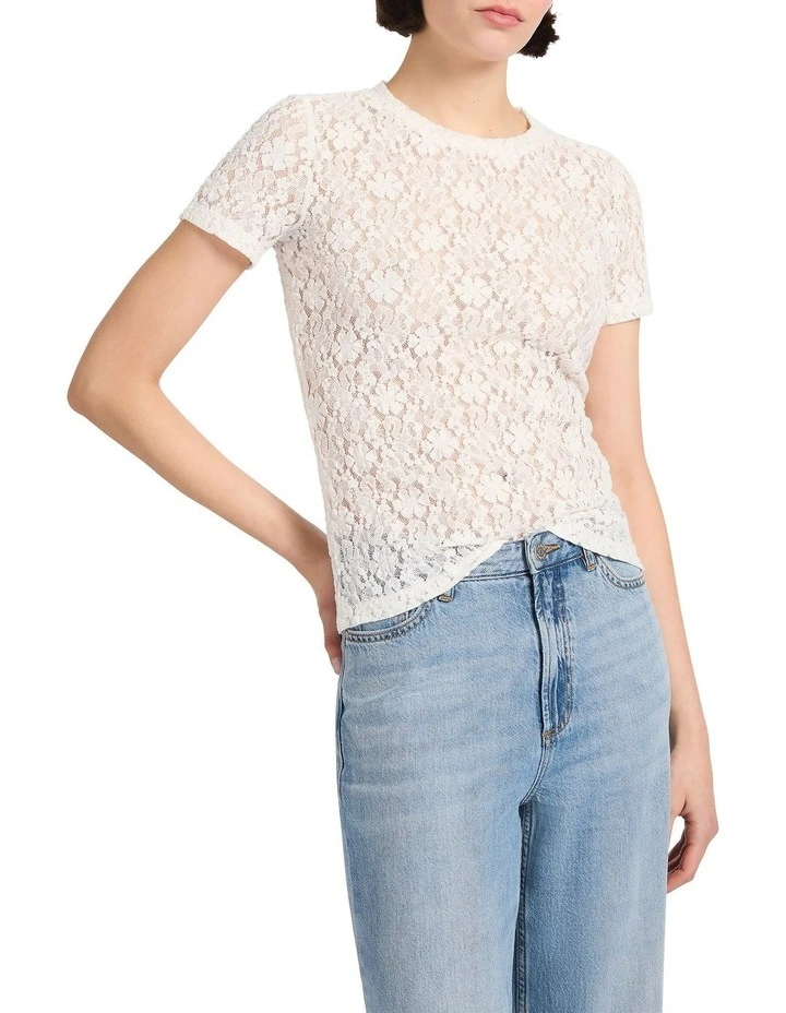 Special Agent Lace Tee in White image 1