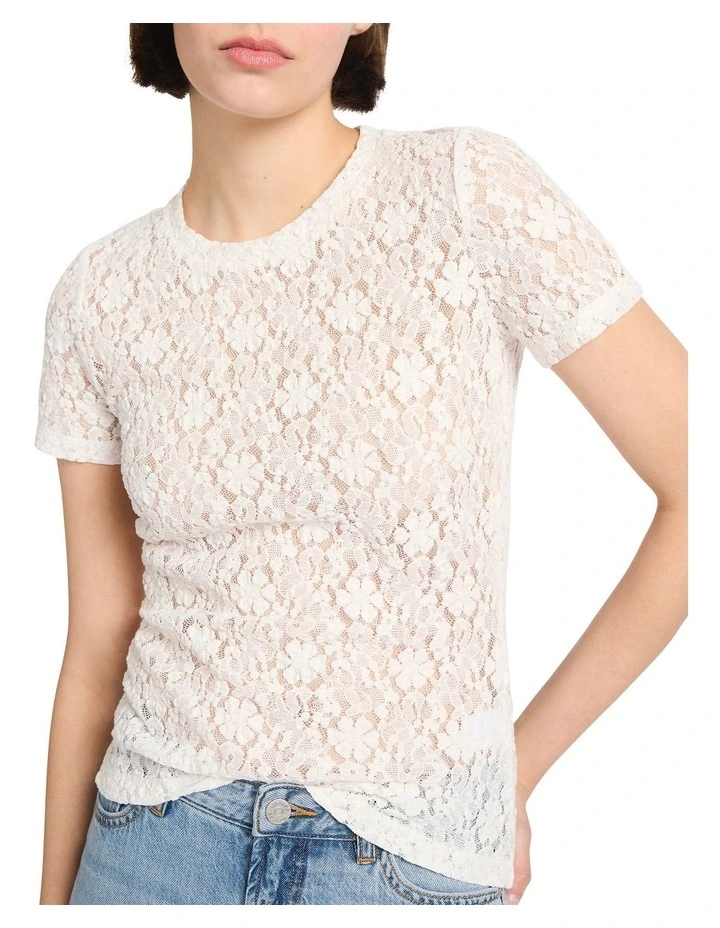 Special Agent Lace Tee in White image 3