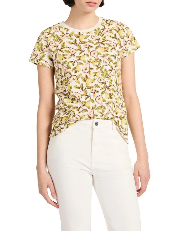 Pear-Suasion Tee in White Multi image 1