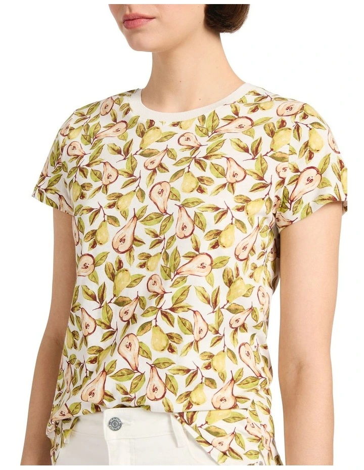Pear-Suasion Tee in White Multi image 3