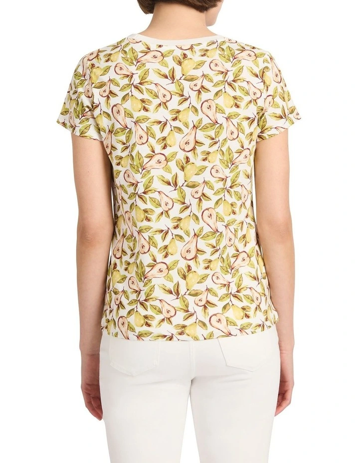 Pear-Suasion Tee in White Multi image 4