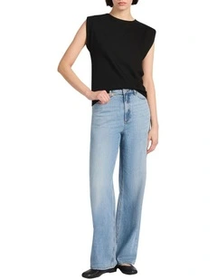 Darcy Mercerised Cotton Tee in Black
