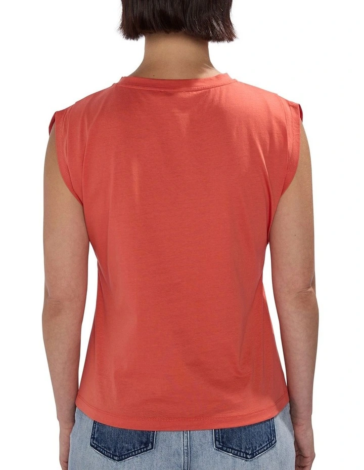 Darcy Mercerised Cotton Tee in Chilli Oil image 4