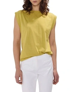Darcy Mercerised Cotton Tee in Citrine Yellow