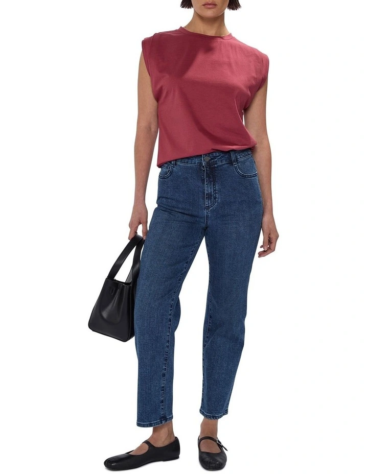 Darcy Mercerised Cotton Tee in Dark Mahogany image 2