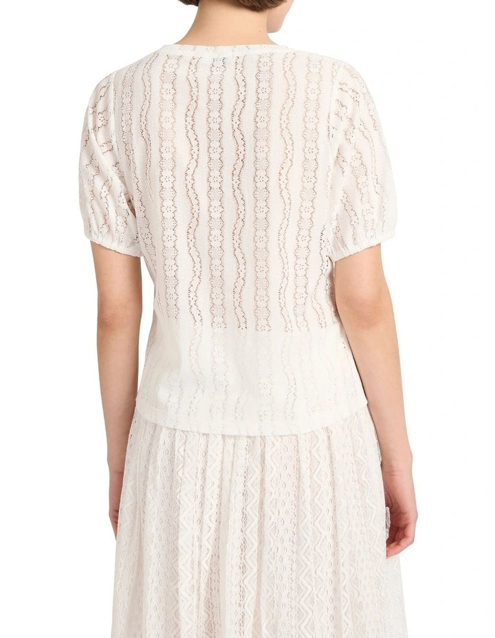 Elinor Textured Top in Ivory image 4