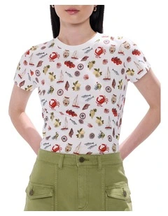 Just Add Water Tee in Ivory Multi