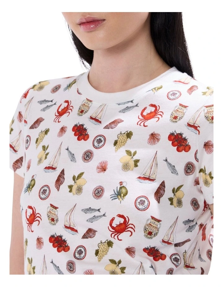 Just Add Water Tee in Ivory Multi image 3