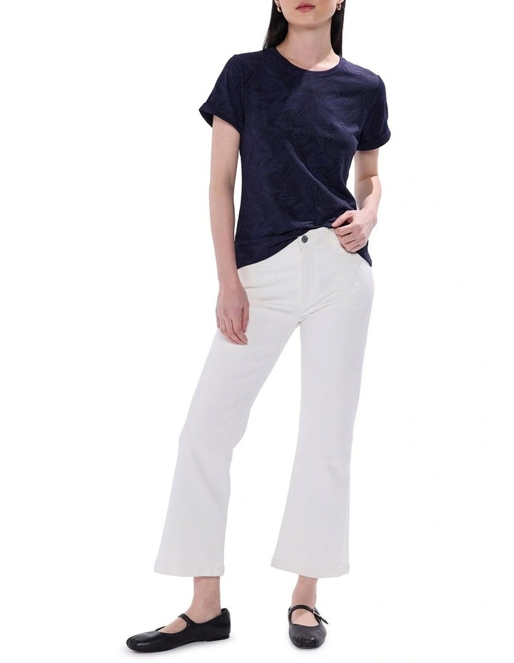 Kelsi Jacquard Tee in Navy image 2