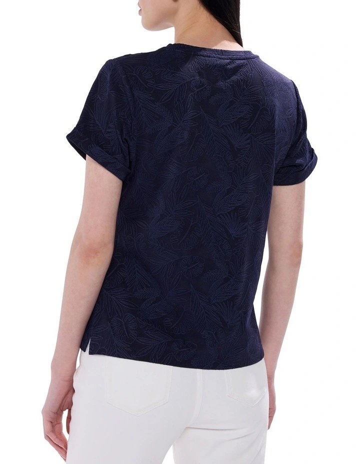 Kelsi Jacquard Tee in Navy image 4