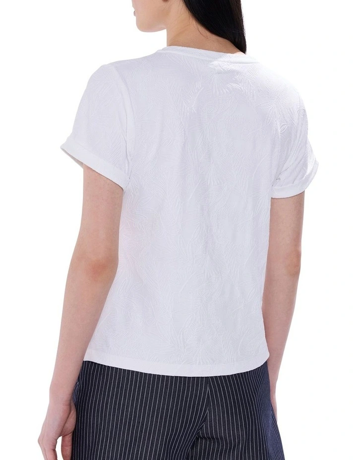 Kelsi Jacquard Tee in White image 4