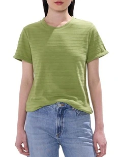 Sana Textured Tee in Olive