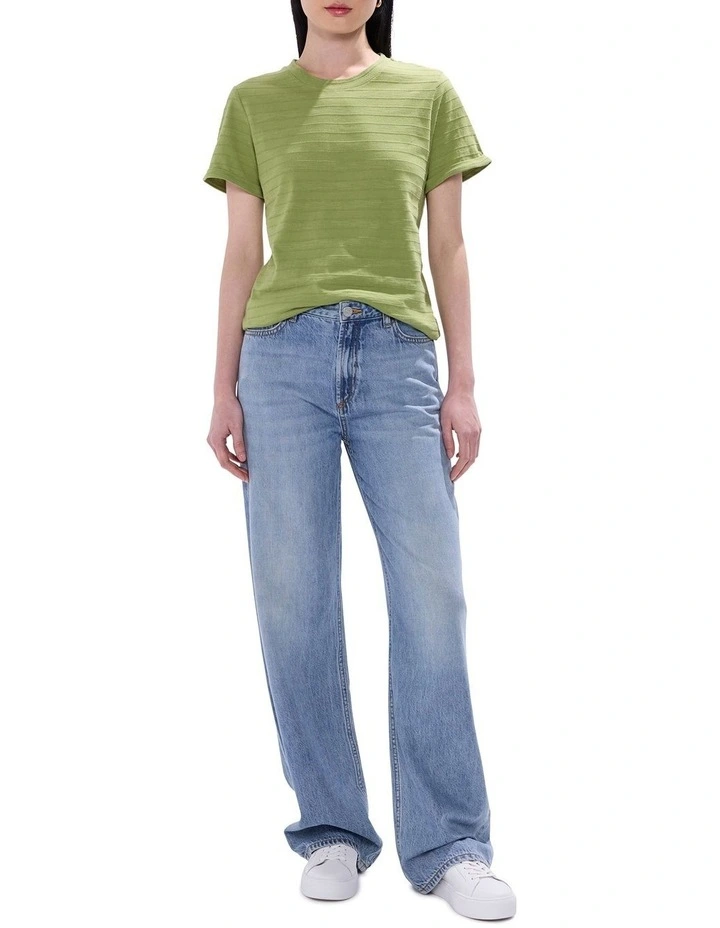 Sana Textured Tee in Olive image 2