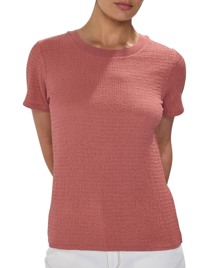 Mina Textured Tee in Light Mahogany image 1