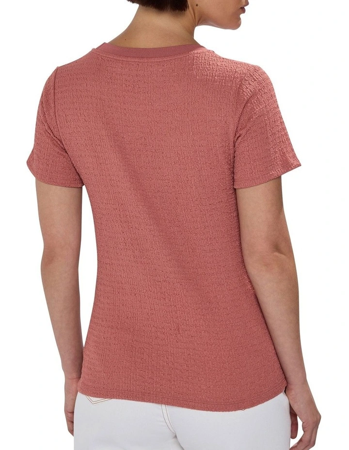 Mina Textured Tee in Light Mahogany image 4