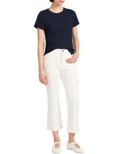 Mina Textured Tee in Navy