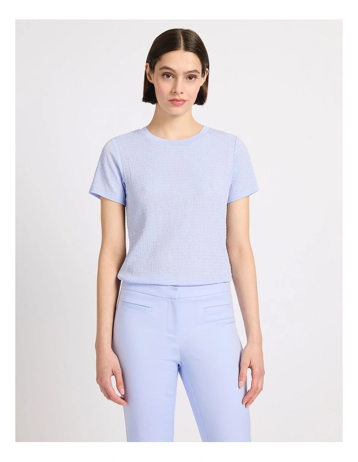 Mina Textured Tee in Periwinkle image 2