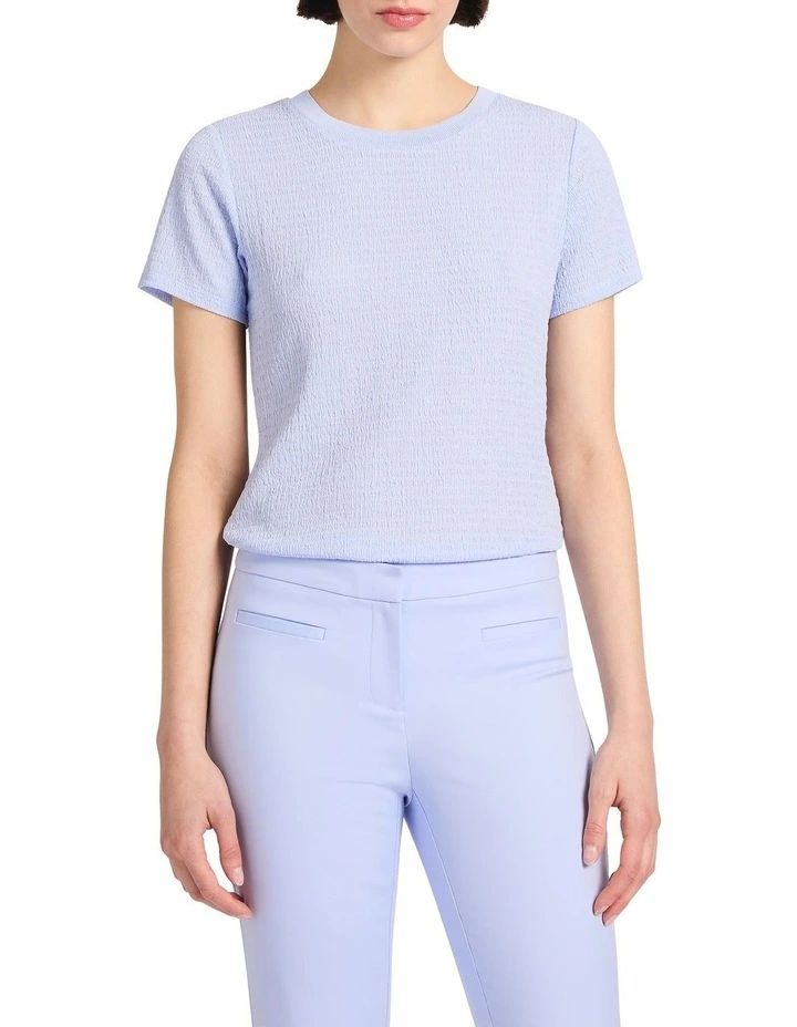 Mina Textured Tee in Periwinkle image 2