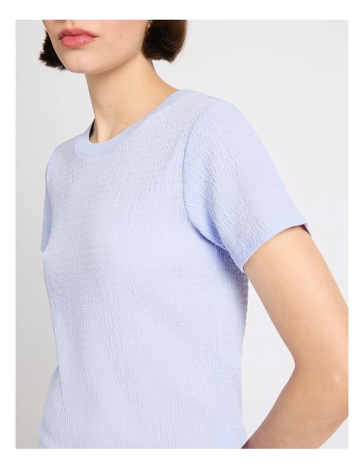 Mina Textured Tee in Periwinkle image 4