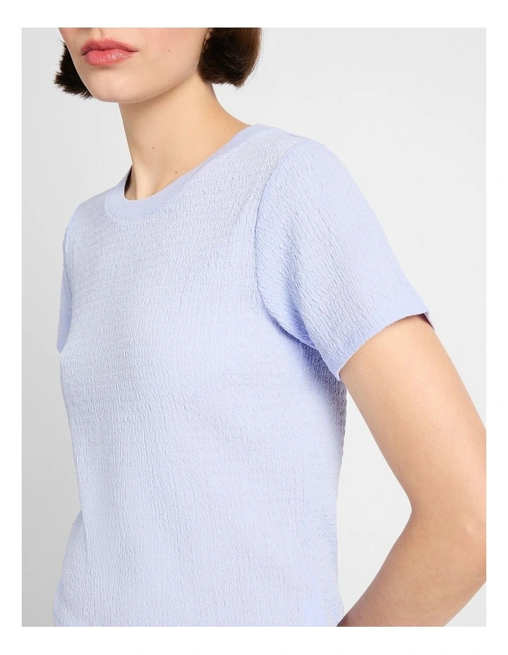 Mina Textured Tee in Periwinkle image 4