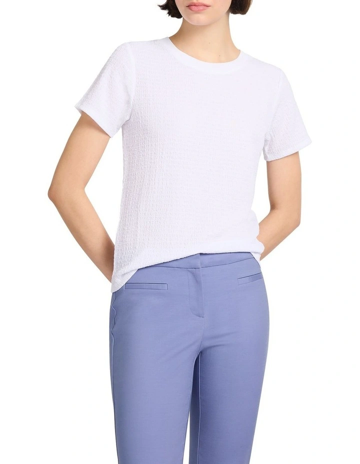 Mina Textured Tee in White image 2