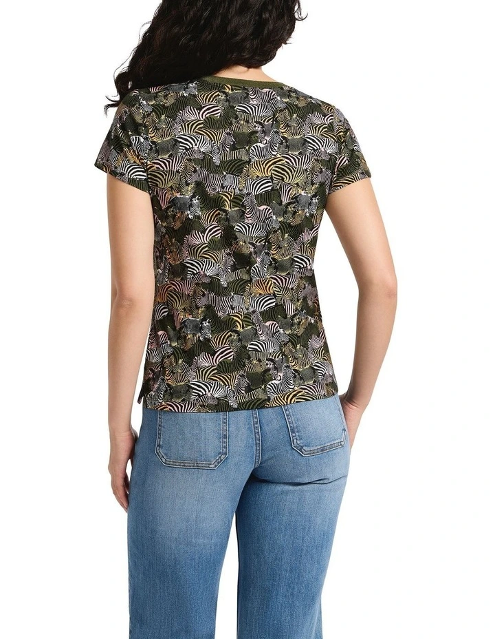 Under The Stripes Tee in Black Multi image 2