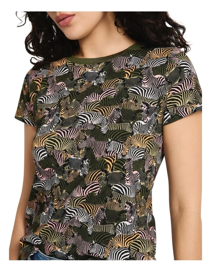 Under The Stripes Tee in Black Multi image 3