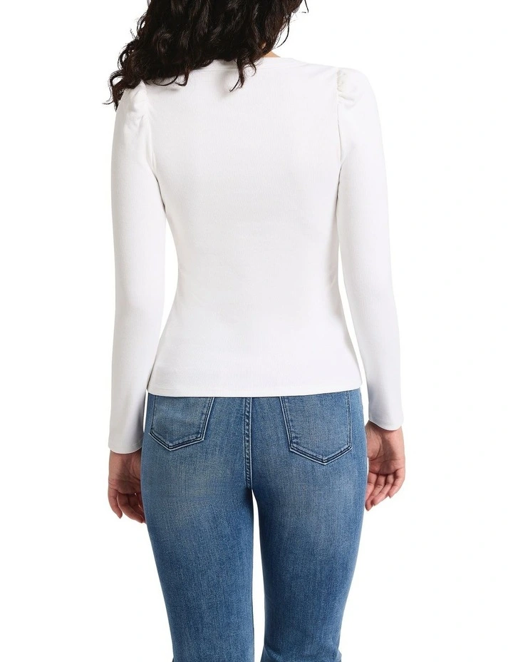 In The Jungle Rib Top in Ivory image 2