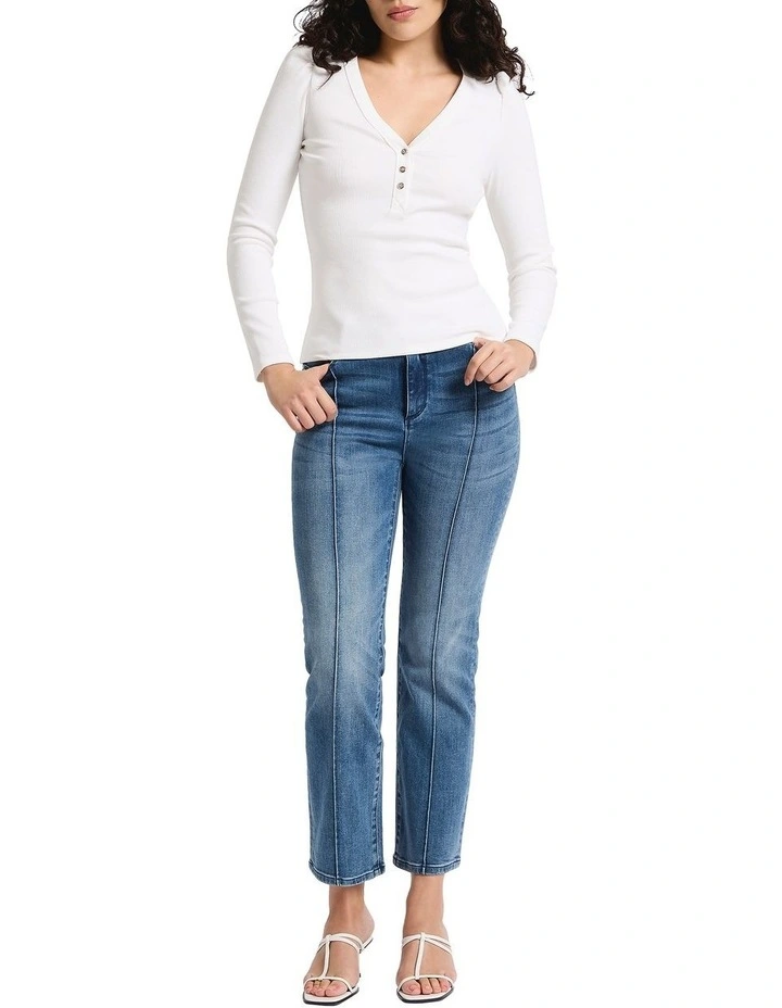 In The Jungle Rib Top in Ivory image 4