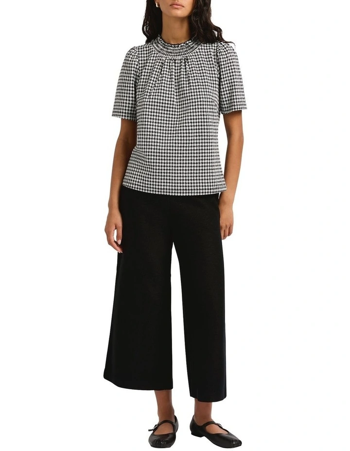 Cece Mock Neck Top in Black/White image 4