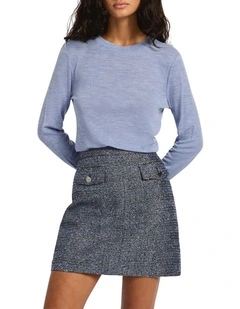 Bambi Longsleeve Babywool Top in Coastal Blue